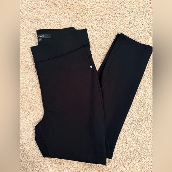 Quince Ultra Stretch Ponte Pull on Pants Black Straight Leg Size Small - Picture 12 of 12